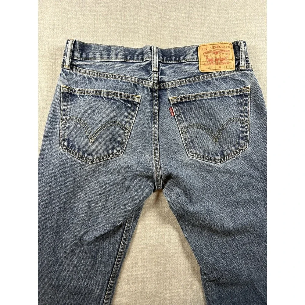 Levis 505 Straight Fit Mens Jeans Blue Denim Medium Wash 33x30 505-0216